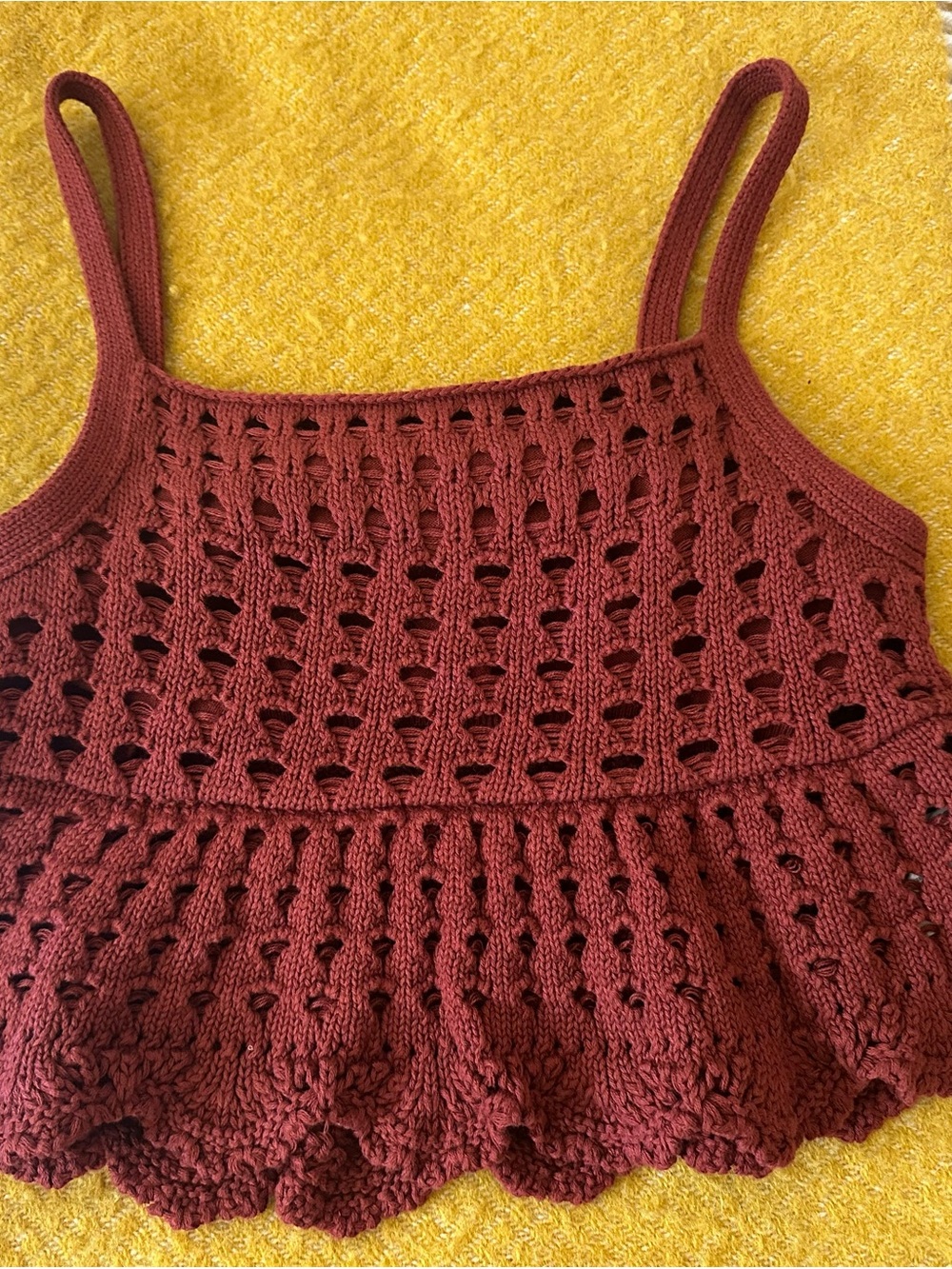 American Eagle Outfitters open knit tank top